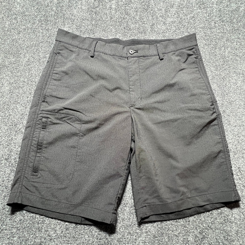 Greg Norman Mens Gray Performance Golf Shorts Size 34 Stretch Side Zip Pocket - Picture 1 of 11